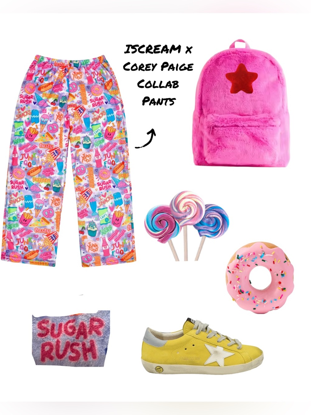 Iscream x Corey Paige Pink Multi Kids Casual Pants